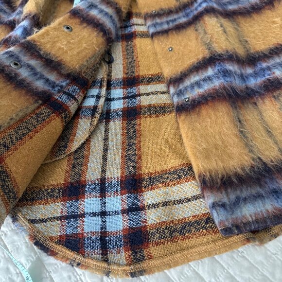 Steve Madden Womens Plaid Long Sleeve Button-Up Shacket Jacket Size S - Picture 13 of 14